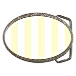 Vertical Stripes - White and Cream Yellow Belt Buckle