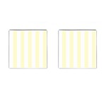Vertical Stripes - White and Cream Yellow Cufflinks (Square)