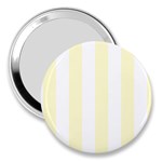 Vertical Stripes - White and Cream Yellow 3  Handbag Mirror