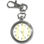 Vertical Stripes - White and Cream Yellow Key Chain Watch