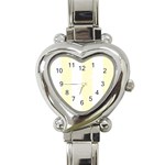 Vertical Stripes - White and Cream Yellow Heart Italian Charm Watch
