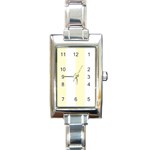 Vertical Stripes - White and Cream Yellow Rectangle Italian Charm Watch