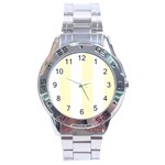 Vertical Stripes - White and Cream Yellow Stainless Steel Analogue Watch