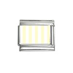 Vertical Stripes - White and Cream Yellow Italian Charm (9mm)