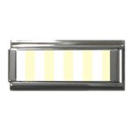 Vertical Stripes - White and Cream Yellow Superlink Italian Charm (9mm)