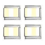 Vertical Stripes - White and Cream Yellow 9mm Italian Charm (4 pack)