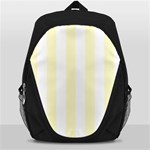 Vertical Stripes - White and Cream Yellow Backpack Bag
