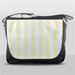Vertical Stripes - White and Cream Yellow Messenger Bag