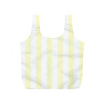 Vertical Stripes - White and Cream Yellow Full Print Recycle Bag (S)
