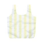 Vertical Stripes - White and Cream Yellow Full Print Recycle Bag (M)
