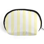 Vertical Stripes - White and Cream Yellow Accessory Pouch (Medium)
