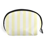 Vertical Stripes - White and Cream Yellow Accessory Pouch (Large)