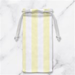 Vertical Stripes - White and Cream Yellow Jewelry Bag