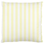 Vertical Stripes - White and Cream Yellow Large Flano Cushion Case (Two Sides)