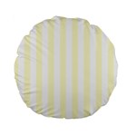 Vertical Stripes - White and Cream Yellow Standard 15  Premium Round Cushion