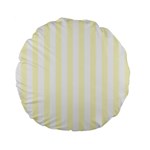 Vertical Stripes - White and Cream Yellow Standard 15  Premium Flano Round Cushion