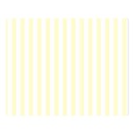 Vertical Stripes - White and Cream Yellow Double Sided Flano Blanket (Large)