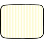 Vertical Stripes - White and Cream Yellow Fleece Blanket (Mini)
