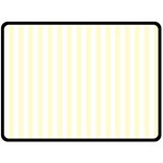 Vertical Stripes - White and Cream Yellow Fleece Blanket (Large) (One Side)