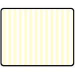 Vertical Stripes - White and Cream Yellow Fleece Blanket (Medium) (One Side)