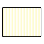 Vertical Stripes - White and Cream Yellow Fleece Blanket (Small) (One Side)