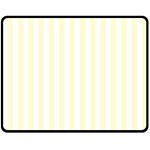 Vertical Stripes - White and Cream Yellow Double Sided Fleece Blanket (Medium) (Two Sides)