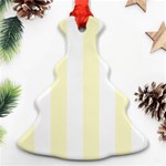 Vertical Stripes - White and Cream Yellow Ornament (Christmas Tree)