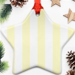 Vertical Stripes - White and Cream Yellow Star Ornament (Two Sides)