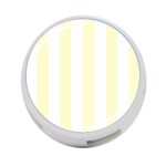 Vertical Stripes - White and Cream Yellow 4-Port USB Hub (One Side)