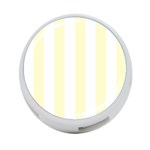 Vertical Stripes - White and Cream Yellow 4-Port USB Hub (Two Sides)
