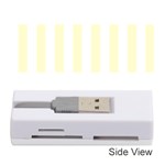 Vertical Stripes - White and Cream Yellow Memory Card Reader (Stick)
