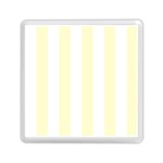 Vertical Stripes - White and Cream Yellow Memory Card Reader with Storage (Square)