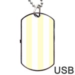 Vertical Stripes - White and Cream Yellow Dog Tag USB Flash (Two Sides)