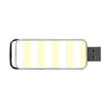 Vertical Stripes - White and Cream Yellow Portable USB Flash (Two Sides)