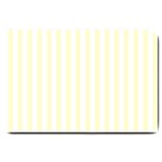 Vertical Stripes - White and Cream Yellow Large Doormat
