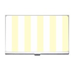 Vertical Stripes - White and Cream Yellow Business Card Holder