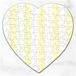 Vertical Stripes - White and Cream Yellow Jigsaw Puzzle (Heart)