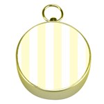 Vertical Stripes - White and Cream Yellow Gold Compass