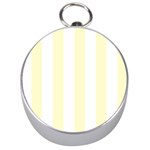 Vertical Stripes - White and Cream Yellow Silver Compass