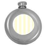 Vertical Stripes - White and Cream Yellow Hip Flask (5 oz)