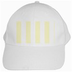 Vertical Stripes - White and Cream Yellow White Cap