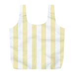 Vertical Stripes - White and Blond Yellow Full Print Recycle Bag (L)