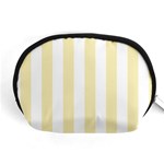 Vertical Stripes - White and Blond Yellow Accessory Pouch (Medium)