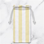 Vertical Stripes - White and Blond Yellow Jewelry Bag