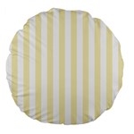 Vertical Stripes - White and Blond Yellow Large 18  Premium Flano Round Cushion
