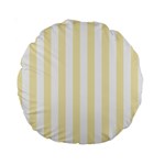 Vertical Stripes - White and Blond Yellow Standard 15  Premium Round Cushion