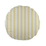 Vertical Stripes - White and Blond Yellow Standard 15  Premium Flano Round Cushion