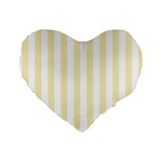Vertical Stripes - White and Blond Yellow Standard 16  Premium Heart Shape Cushion