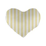 Vertical Stripes - White and Blond Yellow Standard 16  Premium Flano Heart Shape Cushion