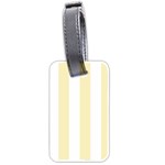 Vertical Stripes - White and Blond Yellow Luggage Tag (Two Sides)